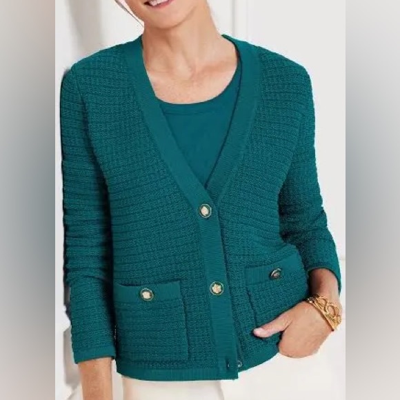 Talbots Sweaters - Talbots Kate Dark Teal Cardigan size M